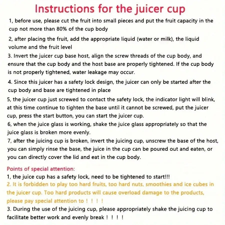 Portable 10 Blade Mini Rechargeable Electric Fruit Juicer Blender