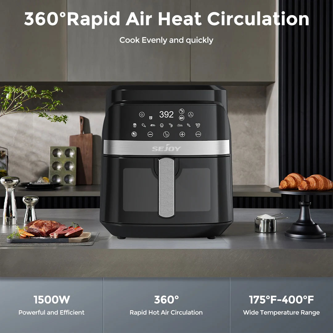 Sejoy Electric Air Fryer Oven For Roasting Baking And Dehydrating
