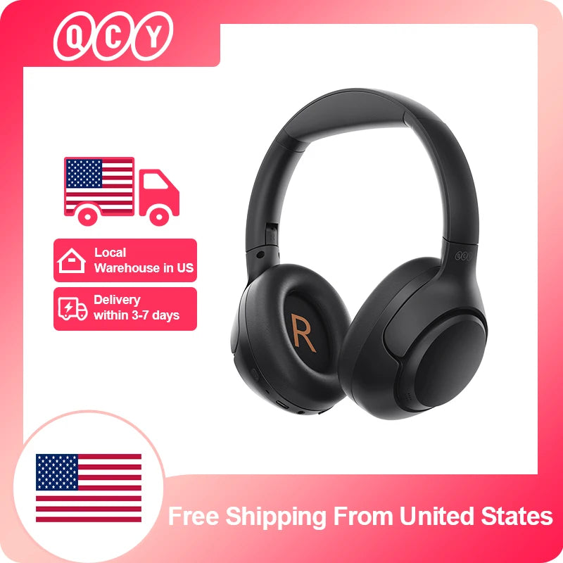 QCY H3 Hybrid ANC Wireless Headphones With Extended Battery Life