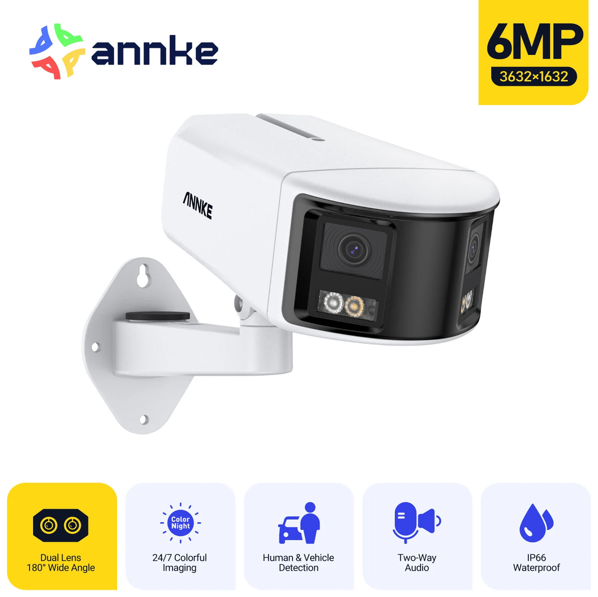 Annke 8MP Dual Lens PoE Security Camera With Human Detection