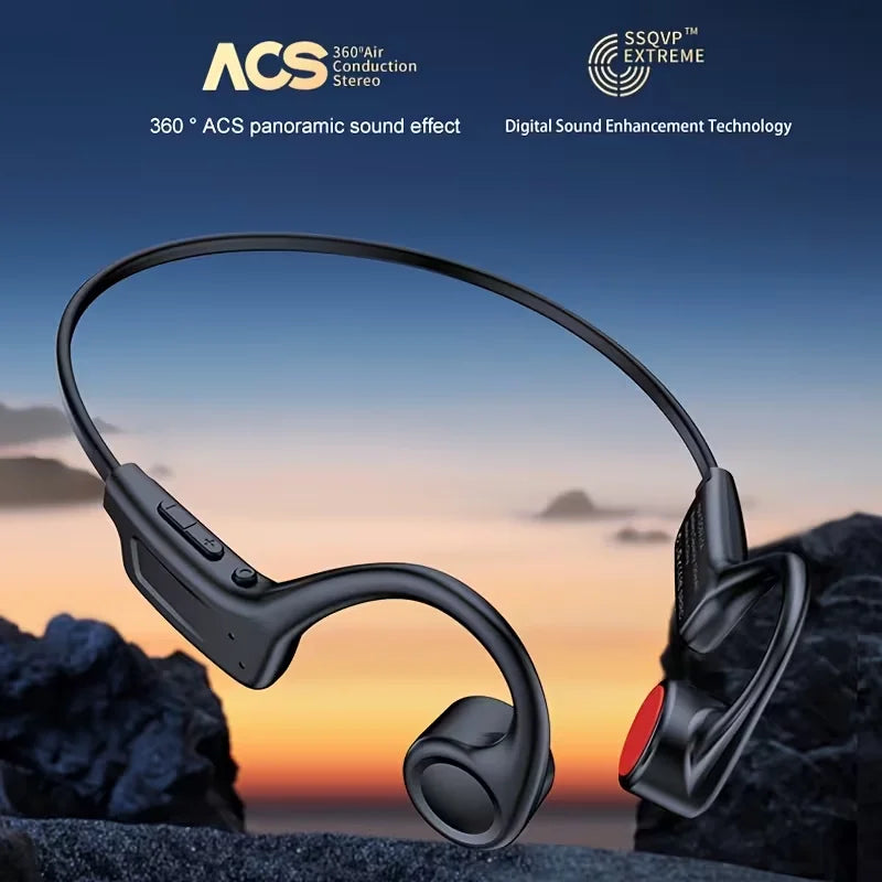 Open Ear Bone Conduction Sports Headphones With Built In Microphone