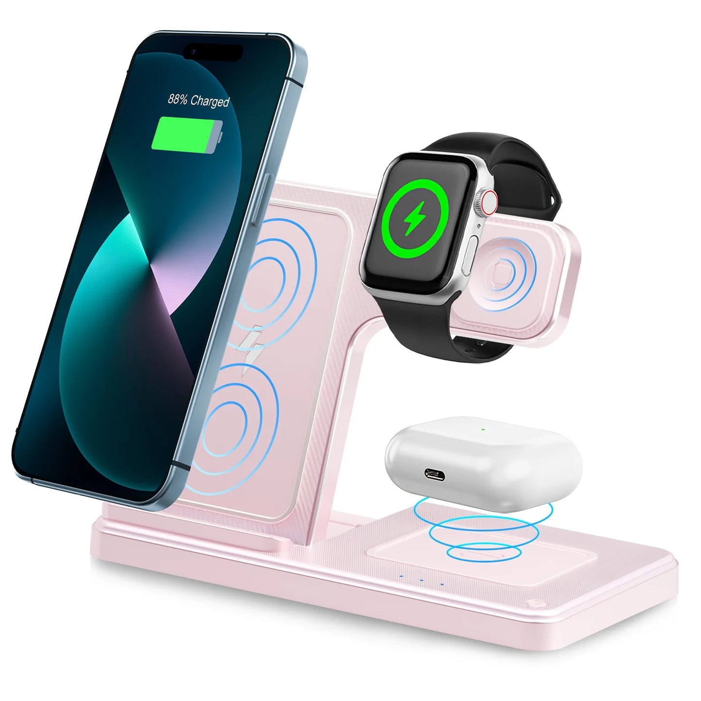 Foldable Magnetic Three In One Wireless Charging Station