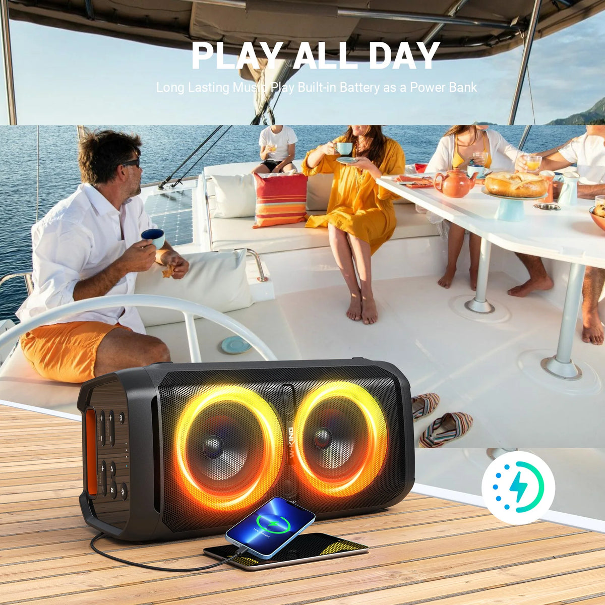 W-King T11 Portable Bluetooth Speaker Featuring Waterproof IPX6 Protection