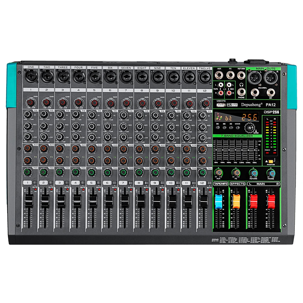 Depusheng 16 Channel USB Audio Mixer With 48V Phantom Power