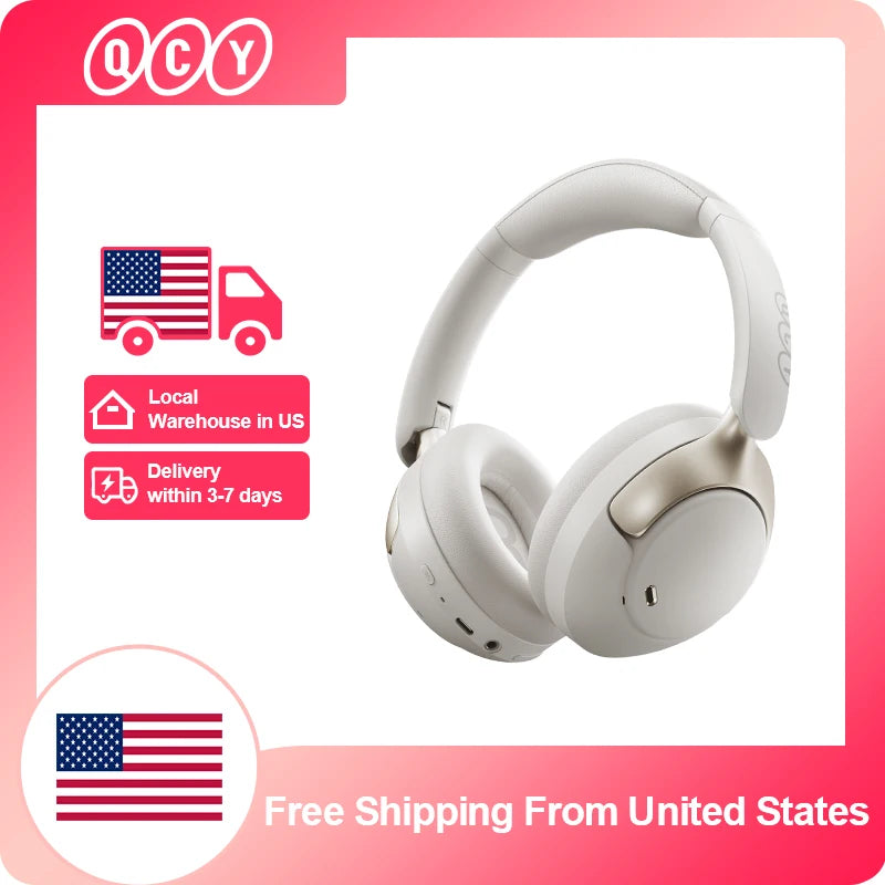 QCY H3 Pro Wireless Headphones Featuring Active Noise Cancellation
