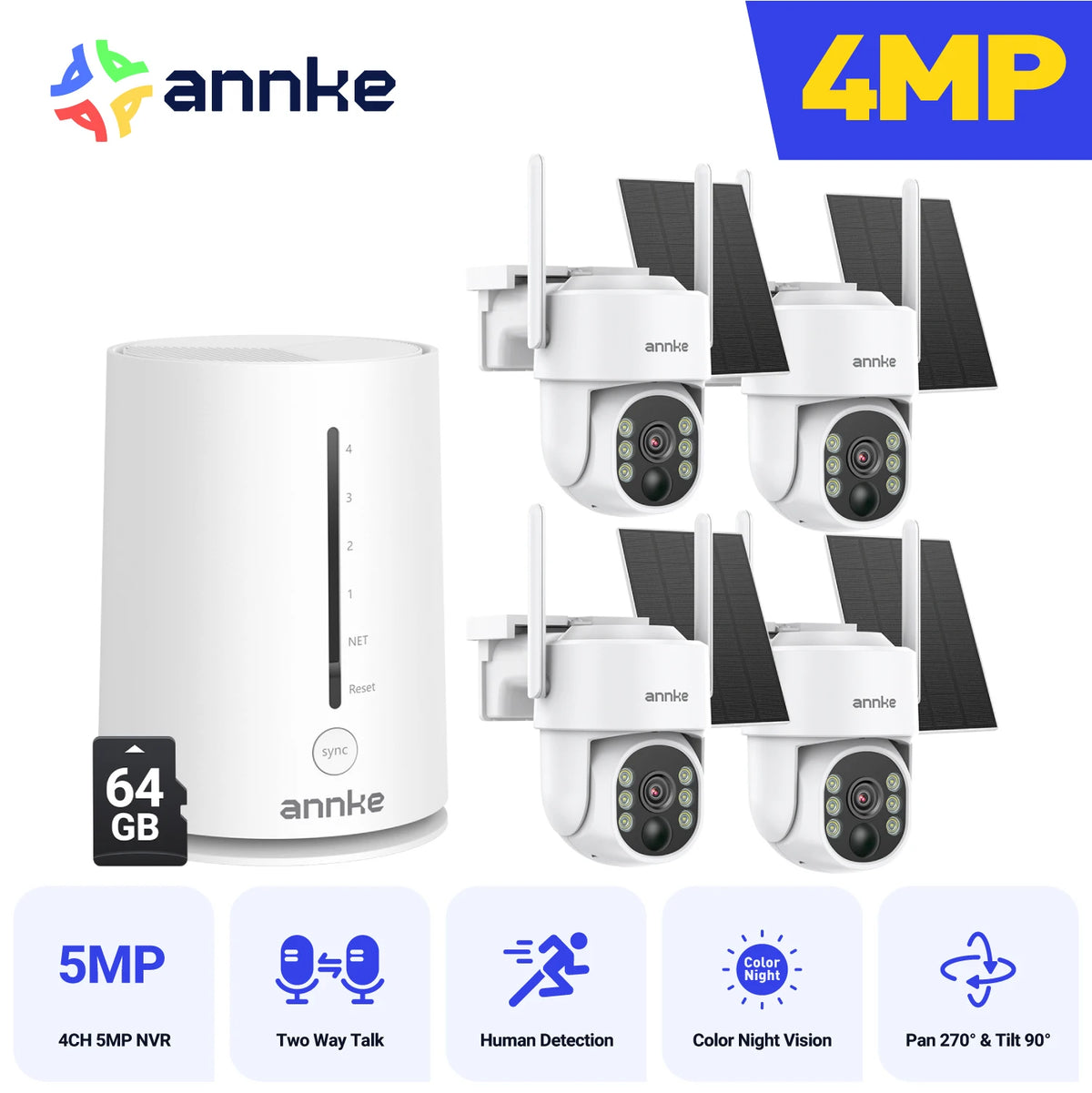 Annke 4MP Wireless Security Camera Featuring Auto Tracking Night Vision