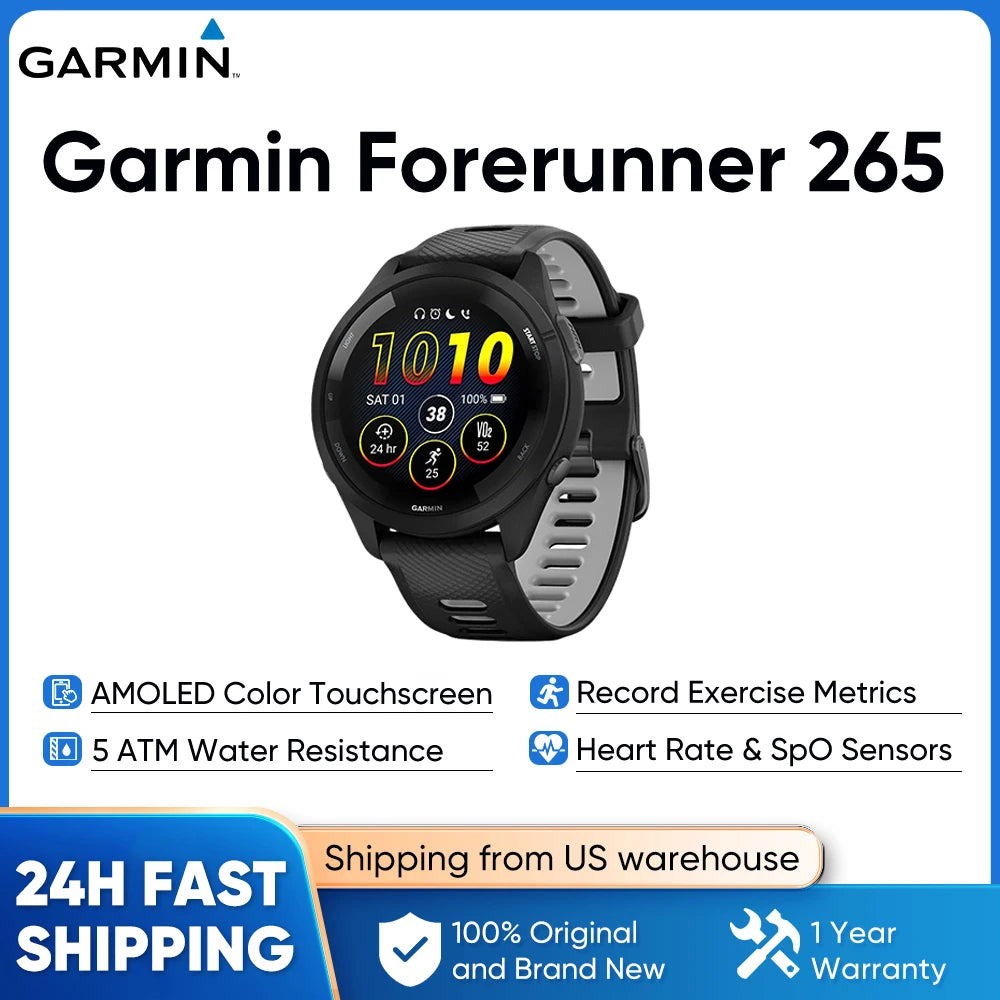 Garmin Forerunner 265 GPS Smartwatch With Heart Rate Sensor