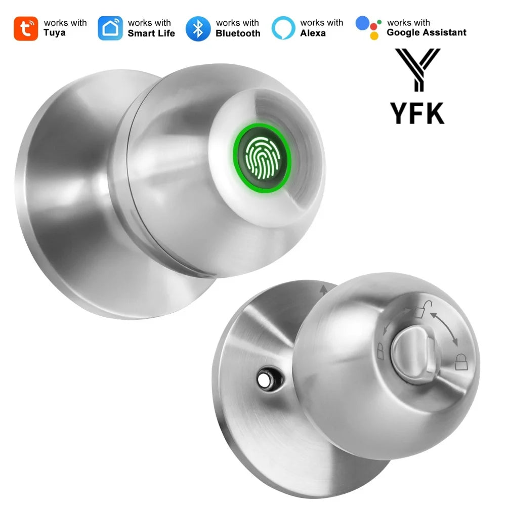 YFK Smart Fingerprint Door Lock With Bluetooth App Control