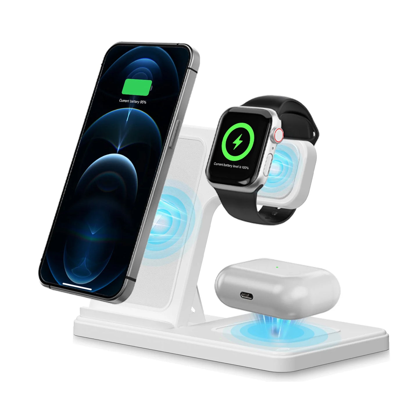 Foldable Magnetic Three In One Wireless Charging Station