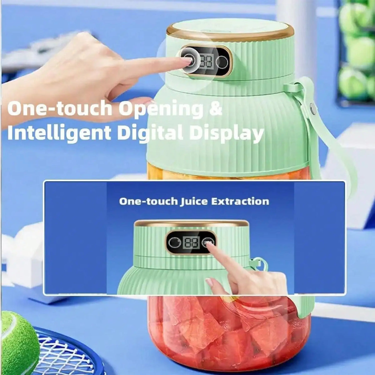 Portable 10 Blade Mini Rechargeable Electric Fruit Juicer Blender