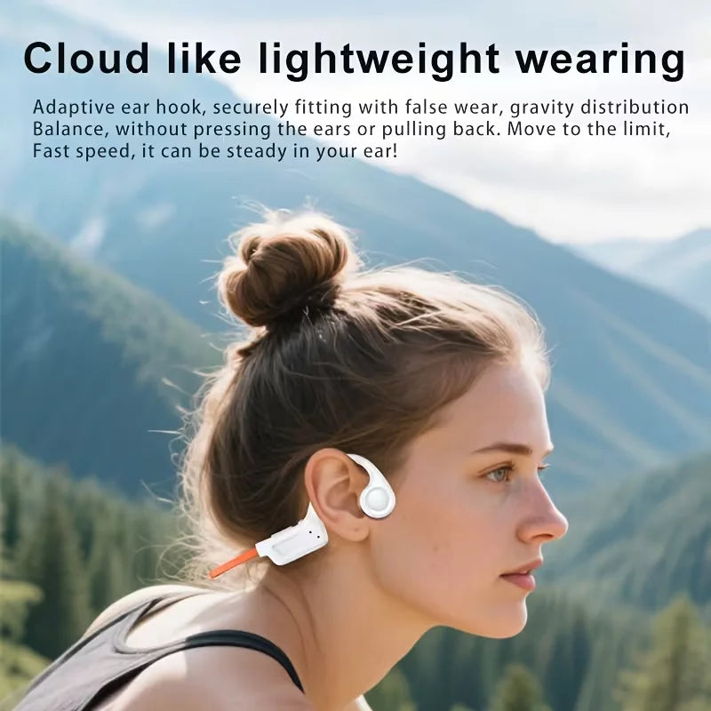 Open Ear Bone Conduction Sports Headphones With Built In Microphone
