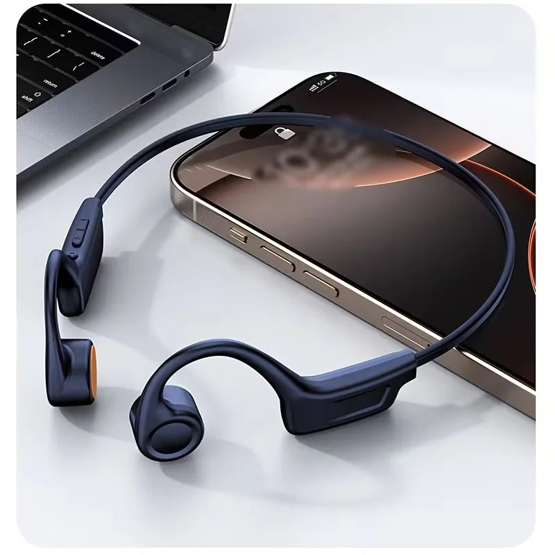 Open Ear Bone Conduction Sports Headphones With Built In Microphone