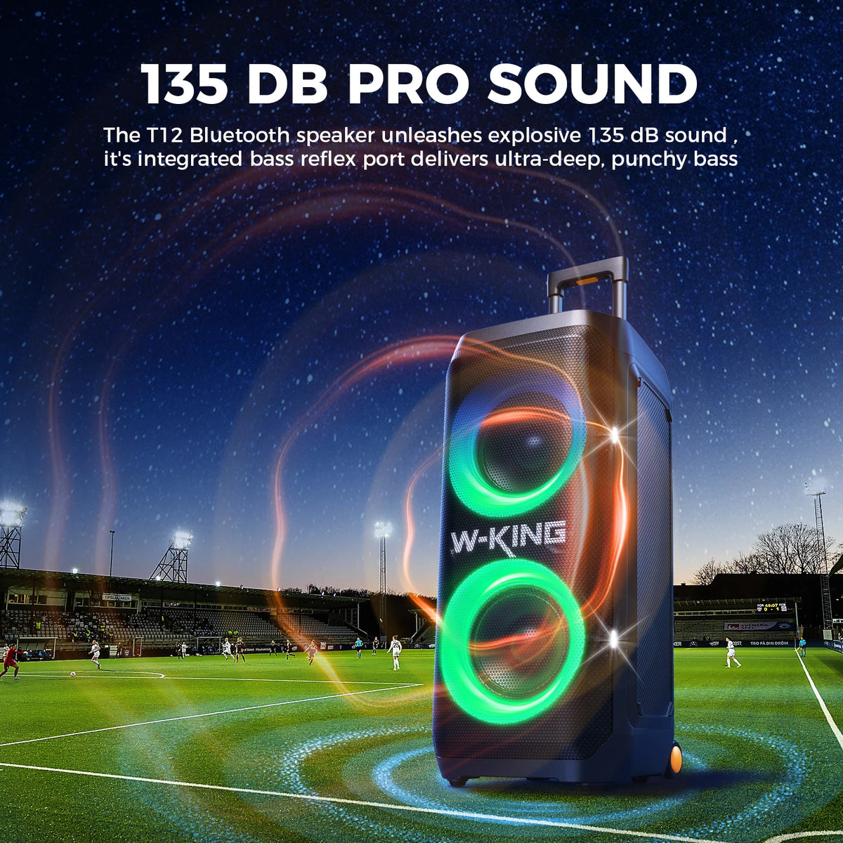W-KING T12 Portable Bluetooth Speaker With 370W Max Pro Sound