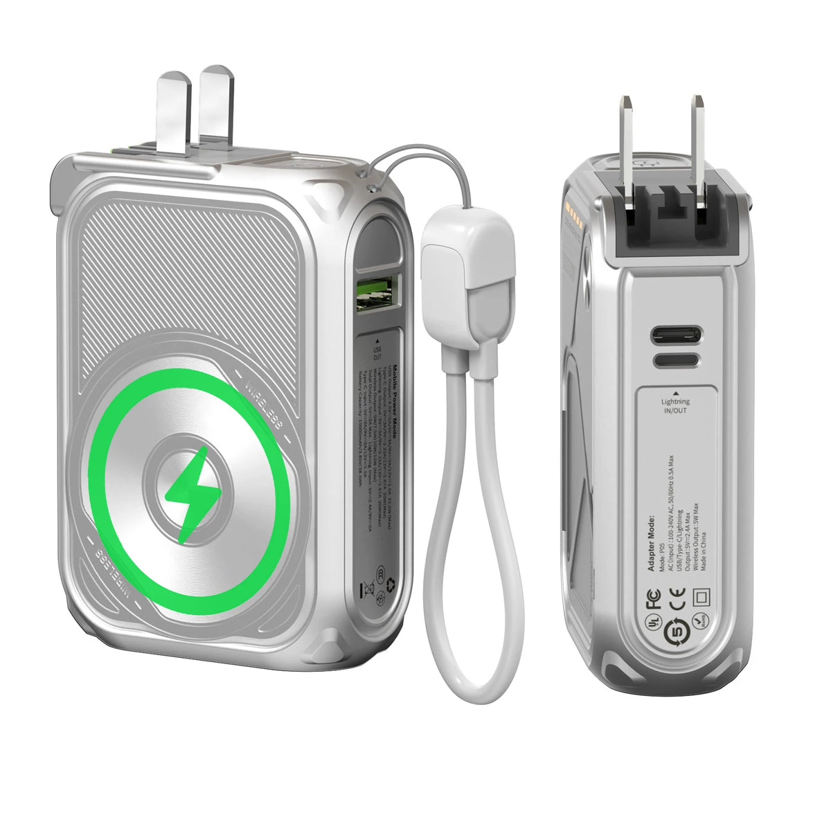 Prunus 10000mAh Magnetic Wireless Power Bank PD Fast Charging Display